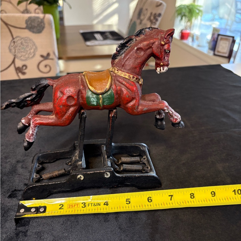 Vintage-Style Cast Iron Rocking Horse Figurine - Picture 7 of 7